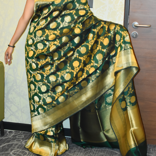 bs7 BENARASI- HANDWOVEN -SAREE - Image 1